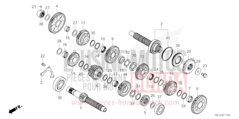 BOITE DE VITESSES (MT) de Africa Twin Méca MAT BALLISTIC BLACK METALLIC (NHA86) de 2022
